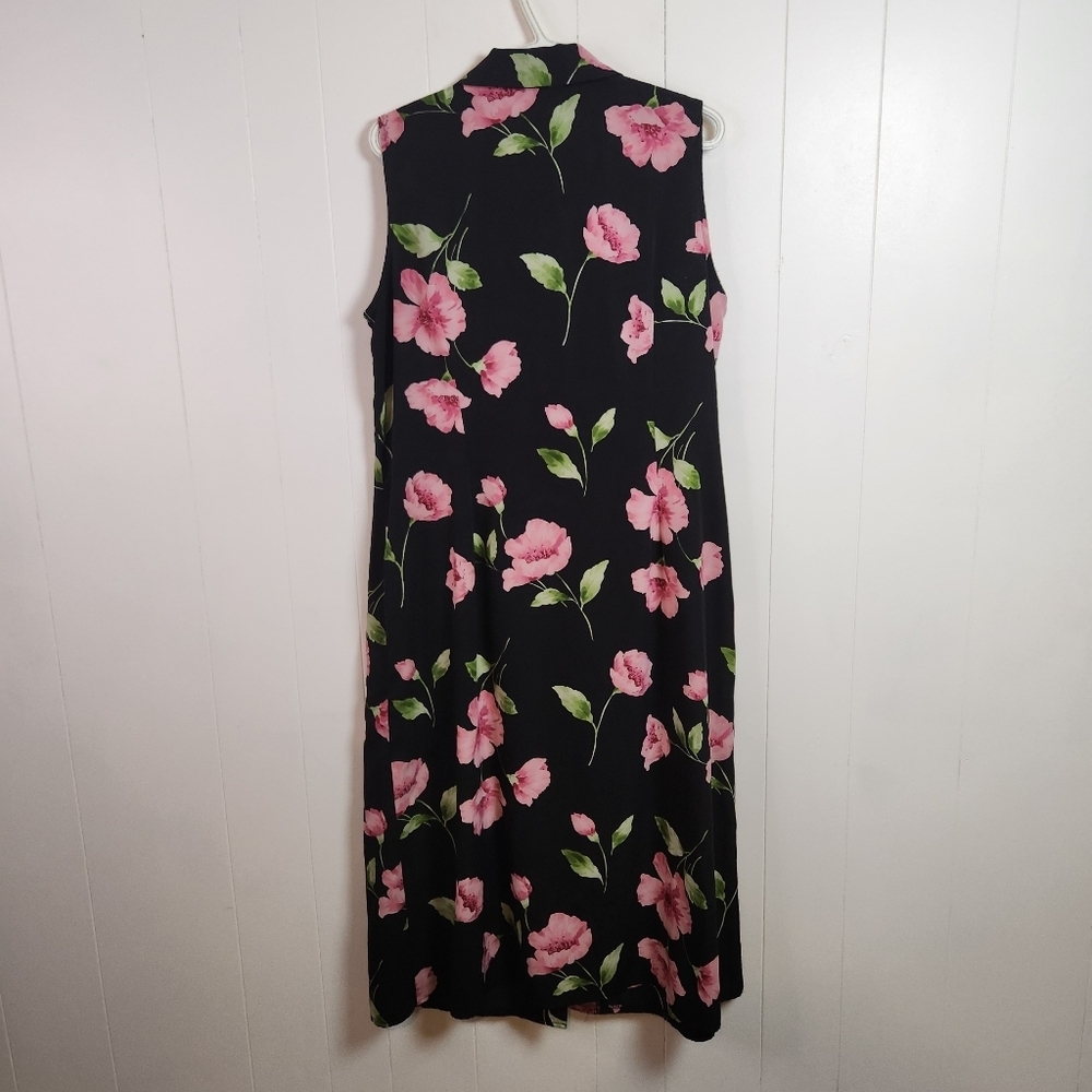 Vintage 90s Cottagecore Shift Shirt Dress Midi Sleeveless Floral Grunge size XL - Picture 4 of 12